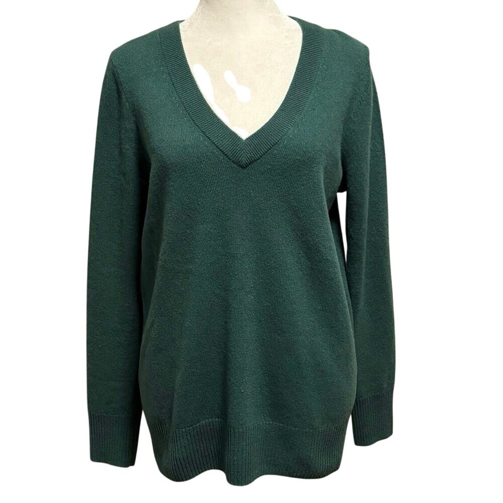 Aqua Cashmere Women’s Size M V Neck Sweater Green
